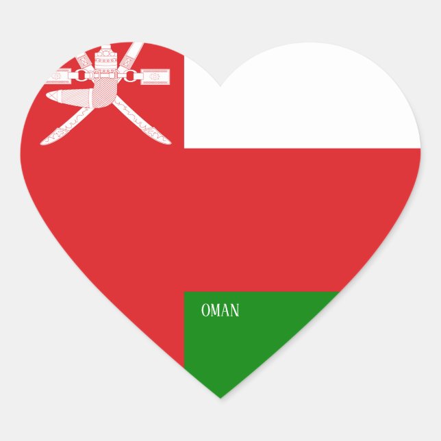 Oman Flag Splendid Patriotic Herz-Aufkleber (Vorderseite)