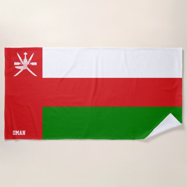 Oman Flag Splendid Patriotic Strandtuch (Vorderseite)