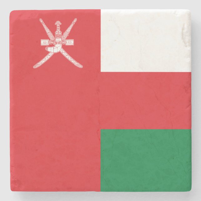 Oman Flag Steinuntersetzer (Vorderseite)