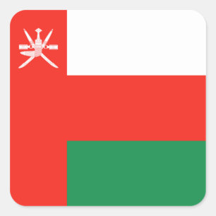 Oman-Flaggen-Aufkleber Quadratischer Aufkleber