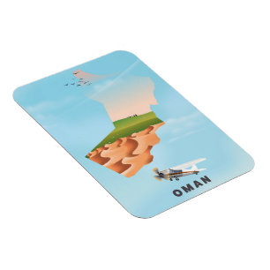 Oman illustriert Map Reiseplakat Magnet