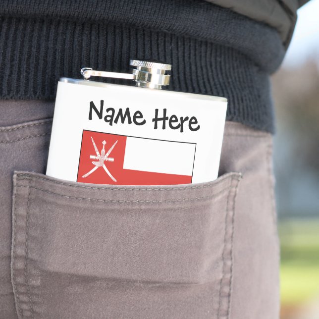 Oman Imani Flag Personalisiert Flachmann (Beispiel)