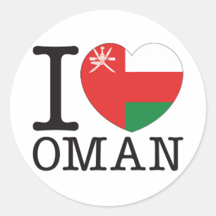 Oman Liebe v2 Runder Aufkleber