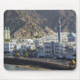 Oman, Maskat, Mutrah. Gebäude entlang von Mutrah Mousepad