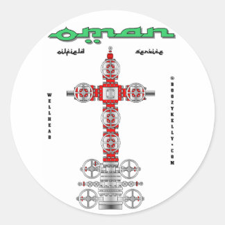 Oman, Nun, Kopf, Ölfeldröster, Öl, Ölringe Runder Aufkleber