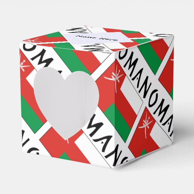 Oman Omani Flag Tiled Personalisiert Geschenkschachtel (Vorderseite)