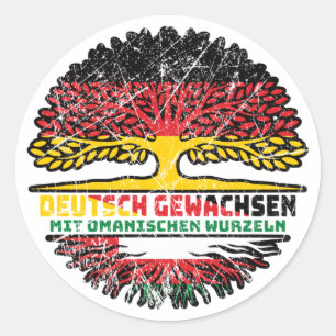 Oman Omanisch Deutsch Deutschland Baum Wurzel Runder Aufkleber