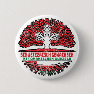 Oman Omanisch Schweizer Schweiz Baum Wurzel Flagge Button