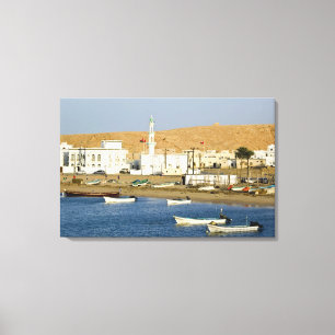 Oman, Region Sharqiya, Sur. Stadt Ayajh, Dämmerung Leinwanddruck