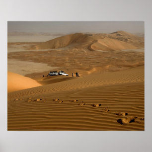 Oman, Rub Al Khali-Wüste, Fahren auf den Dünen Poster