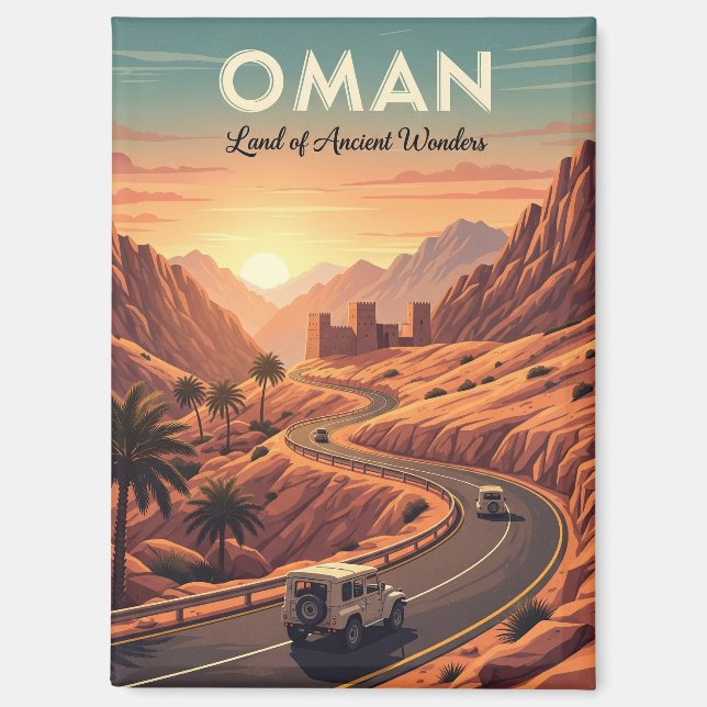 Oman Sunset Travel Magnet (Vorderseite)
