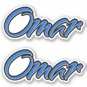 Omar Name blue Aufkleber Sticker Stickerset