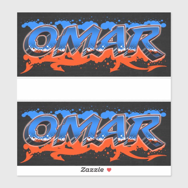 Omar Vorname Name Graffiti Aufkleber Sticker (Blatt)