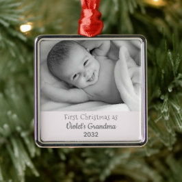 Oma's 1. Foto zum Personalisierten Weihnachtsmarkt Ornament Aus Metall