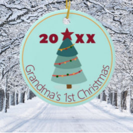 Oma's 1. Weihnachts-Foto-Ornament Keramik Ornament