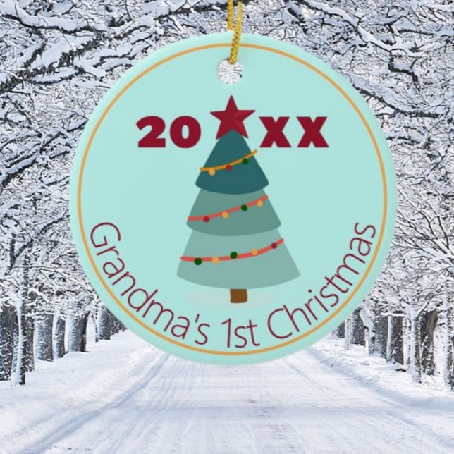 Oma's 1. Weihnachts-Foto-Ornament Keramik Ornament (Von Creator hochgeladen)