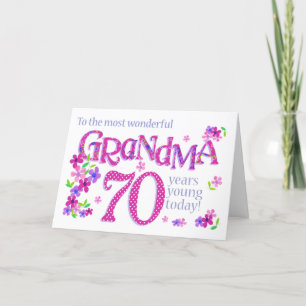 Oma's 70. Geburtstagskunst mit Blume Card Feiertagskarte