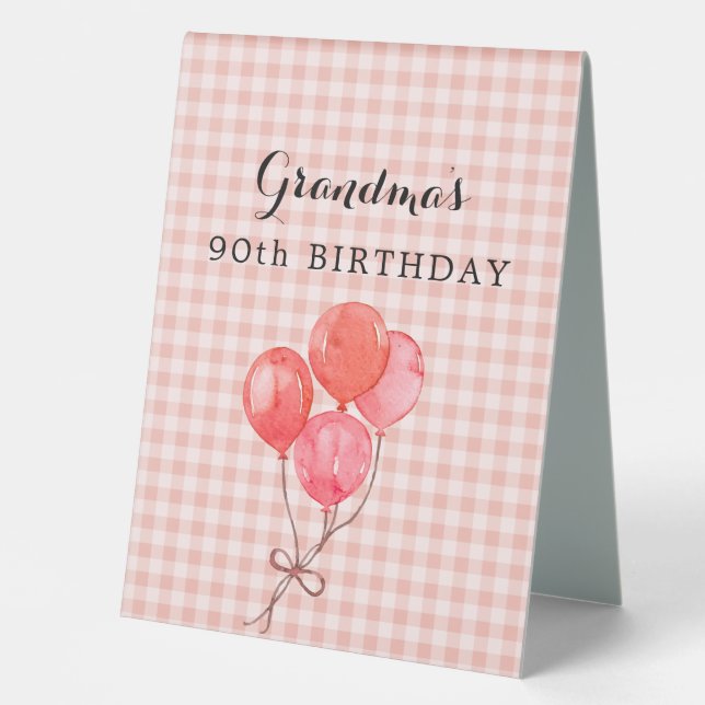 Oma's 90. Geburtstag Tischaufsteller (Vorderseite)