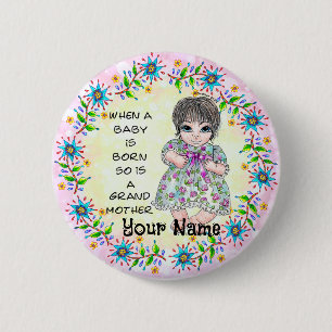 Omas Baby Mädchen Button