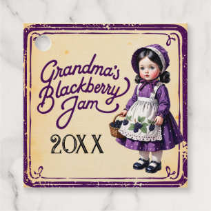 Oma's BlackBerry Jam Vintag Gefälligkeitstags Geschenkanhänger