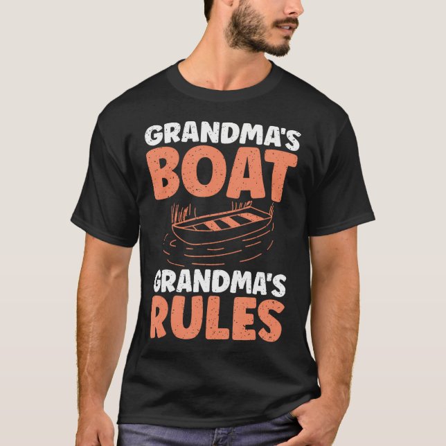 Omas Boot, Omas Regeln, Oma Fischen T-Shirt (Vorderseite)