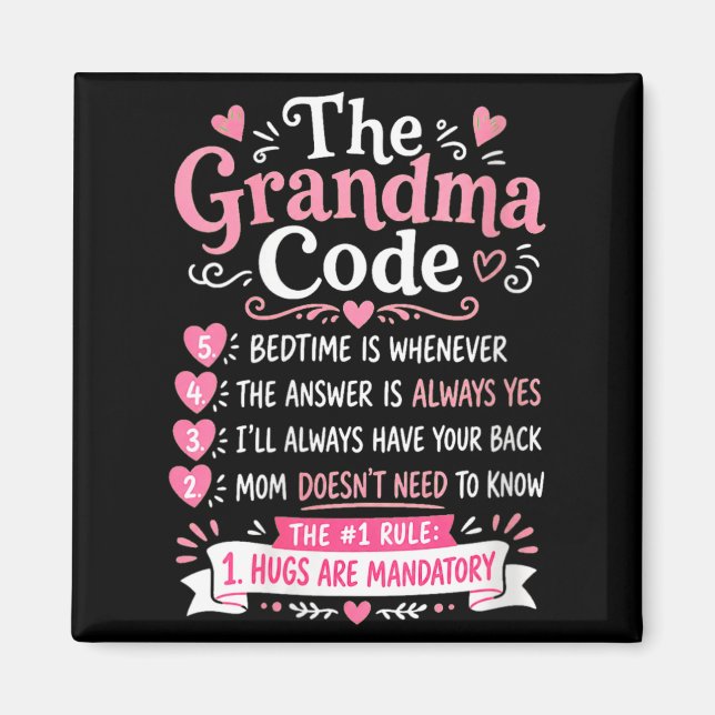 Omas Code Lustig Oma Regeln Damen Magnet (Vorne)