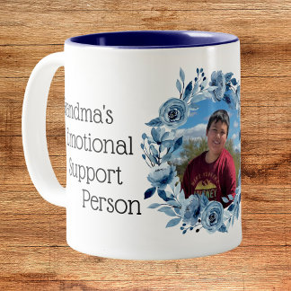 Oma's Emotional Support Person Foto Blue Zweifarbige Tasse