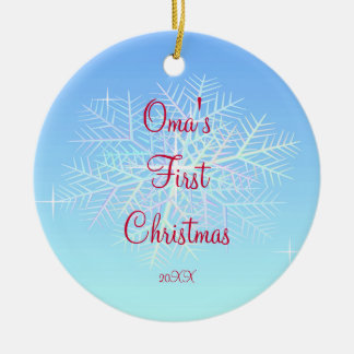 Omas erste Weihnachtsschneeflocke-Verzierung Keramikornament