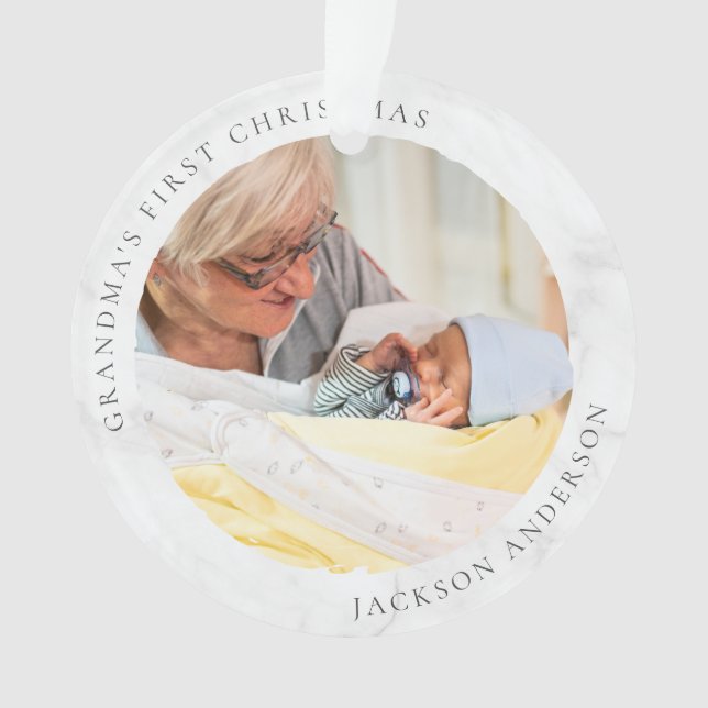 Oma's erstes Weihnachts-Foto Keepake Ornament (Vorderseite)