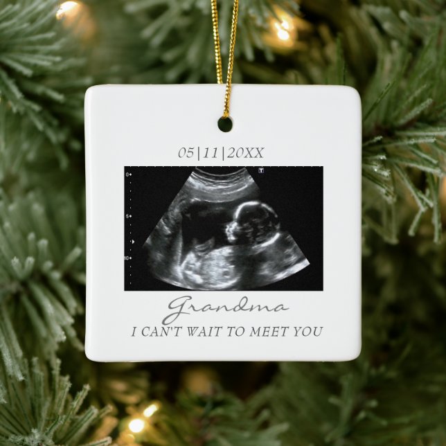 Oma's First Grandbaby Ultrasound Weihnachten Keramikornament (Baum)