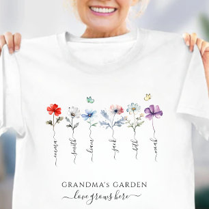 Omas Garten mit Enkelkindernamen Aquarell Tri-Blend Shirt
