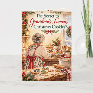 Omas geheimes Weihnachtsplätzchen-Rezept Lustig Karte