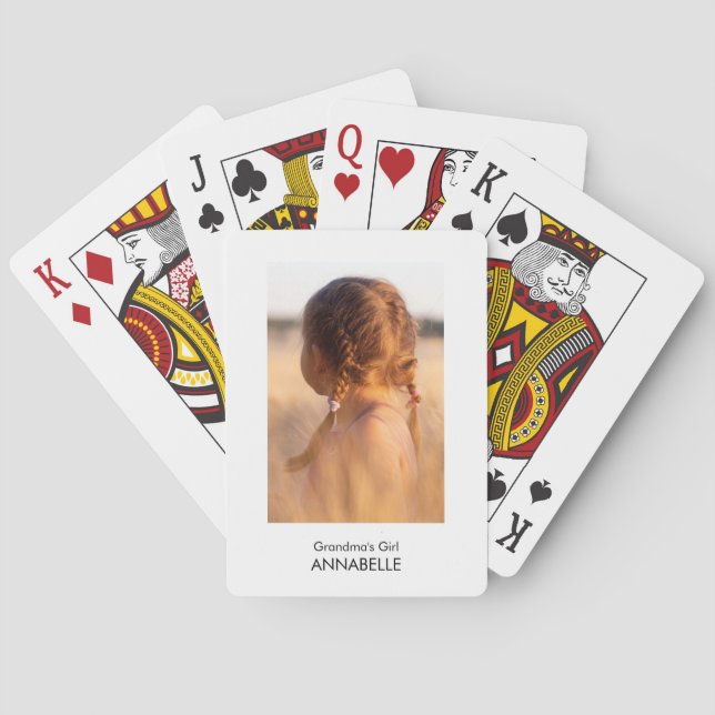 Oma's Girl-Foto-Geschenk anpassen ohne Filter Spielkarten (Rückseite)