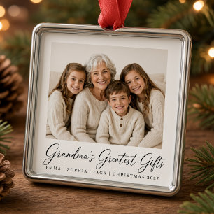 Omas größte Geschenke Enkelkinder Foto Ornament Aus Metall