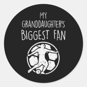 Omas größter Fan Fußball Soccer Opa Runder Aufkleber