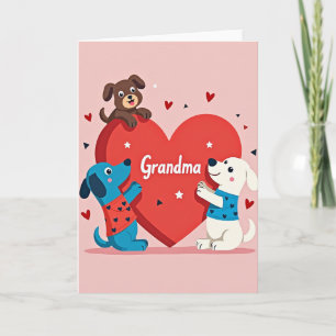 Omas Grußkarte mit herzlichen Hunden Karte