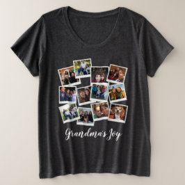 Oma's Joy Foto Frame Collage Modern Trendy Große Größe T-Shirt