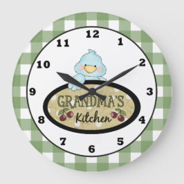 Oma's Kitchen Bird Wanduhr