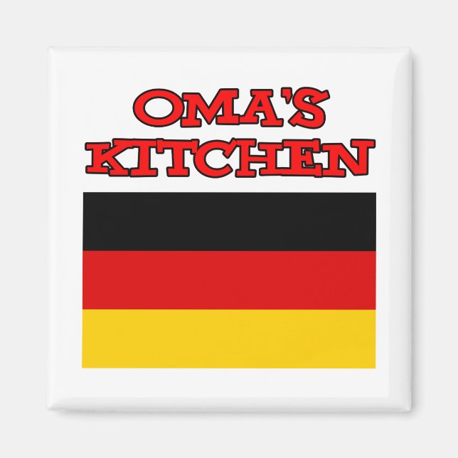 Oma's Kitchen Großmutter German Flag Magnet (Vorne)