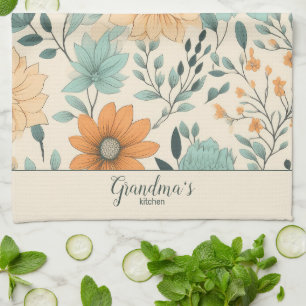Oma's Kitchen Retro Floral Geschirrtuch