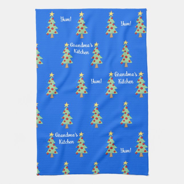 Oma's Kitchen Yum! Weihnachtsbaum Geschirrtuch (Vertikal)