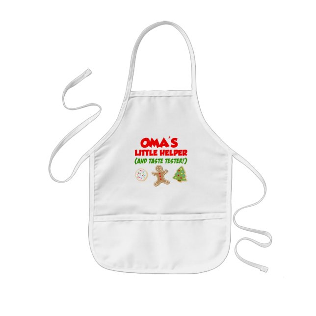 Omas kleine helferische Weihnachtskekse Kinderschürze (Vorne)