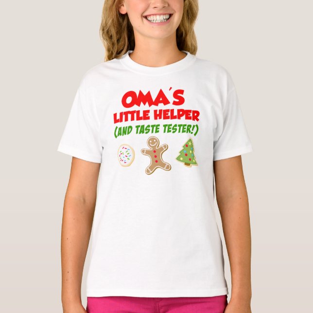 Omas kleine helferische Weihnachtskekse T-Shirt (Vorderseite)