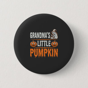 Omas Kleiner Kürbis Halloween Hexen Design Button