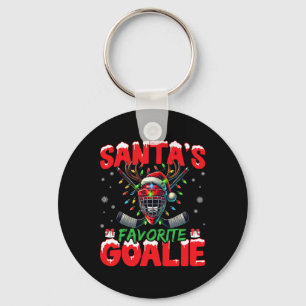 Omas Lieblings-Torhüter Weihnachts-Eishockey-Weihn Schlüsselanhänger