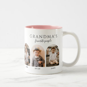 Omas Lieblingsmenschen 6-Foto-Geschenk Zweifarbige Tasse