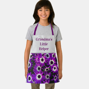Oma's Little Helper Vivid Lila Blume Floral Schürze