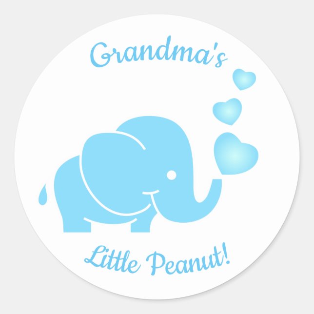 Oma's Little Peanut Baby Blue Runder Aufkleber (Vorderseite)