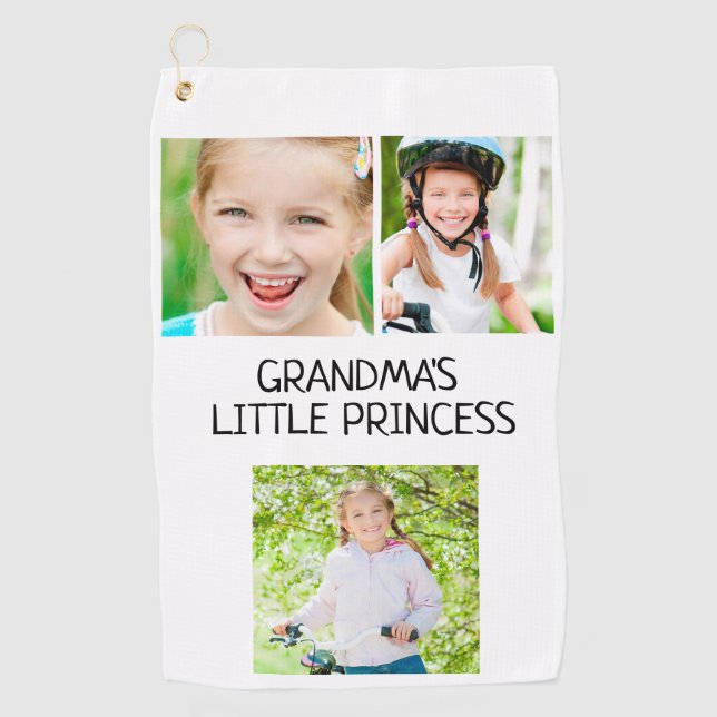 Oma's Little Princess 3 Foto Großtochter Golfhandtuch (Vorderseite)