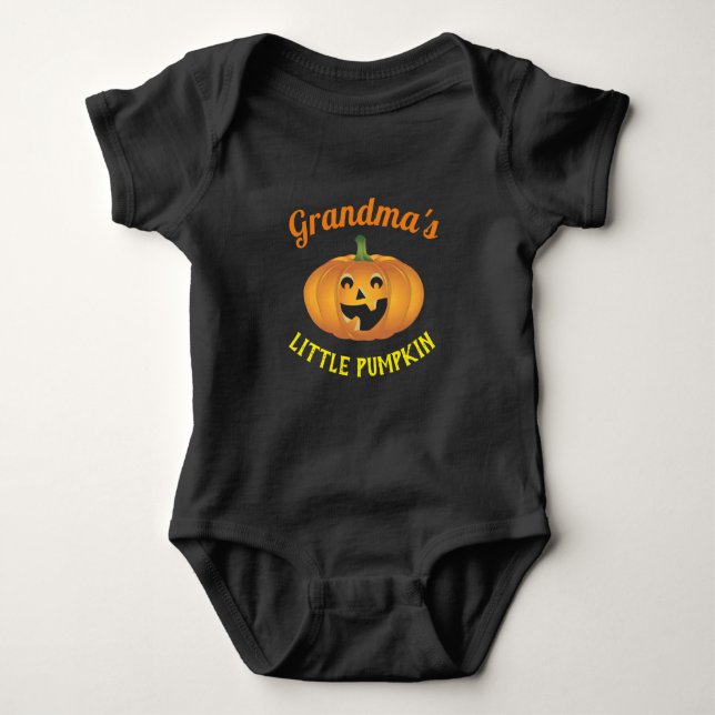 Oma's Little Pumpkin Niedlich Fall Baby Shower Strampler (Vorderseite)